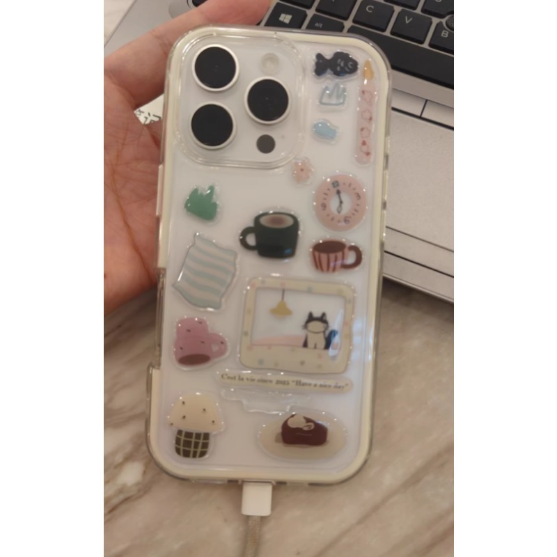 Cute Black Cat Clock Sticker S - Diy Electronic ulasan dan harga