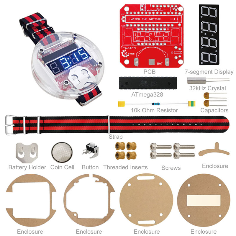 Single Chip LED Kit Clock DIY  - Learn Diy Electronics ulasan dan harga