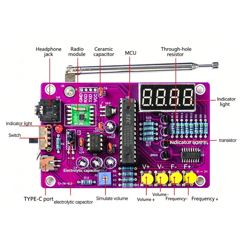DIY FM Radio Electronic Kit 87 - Learn Diy Electronics ulasan dan harga