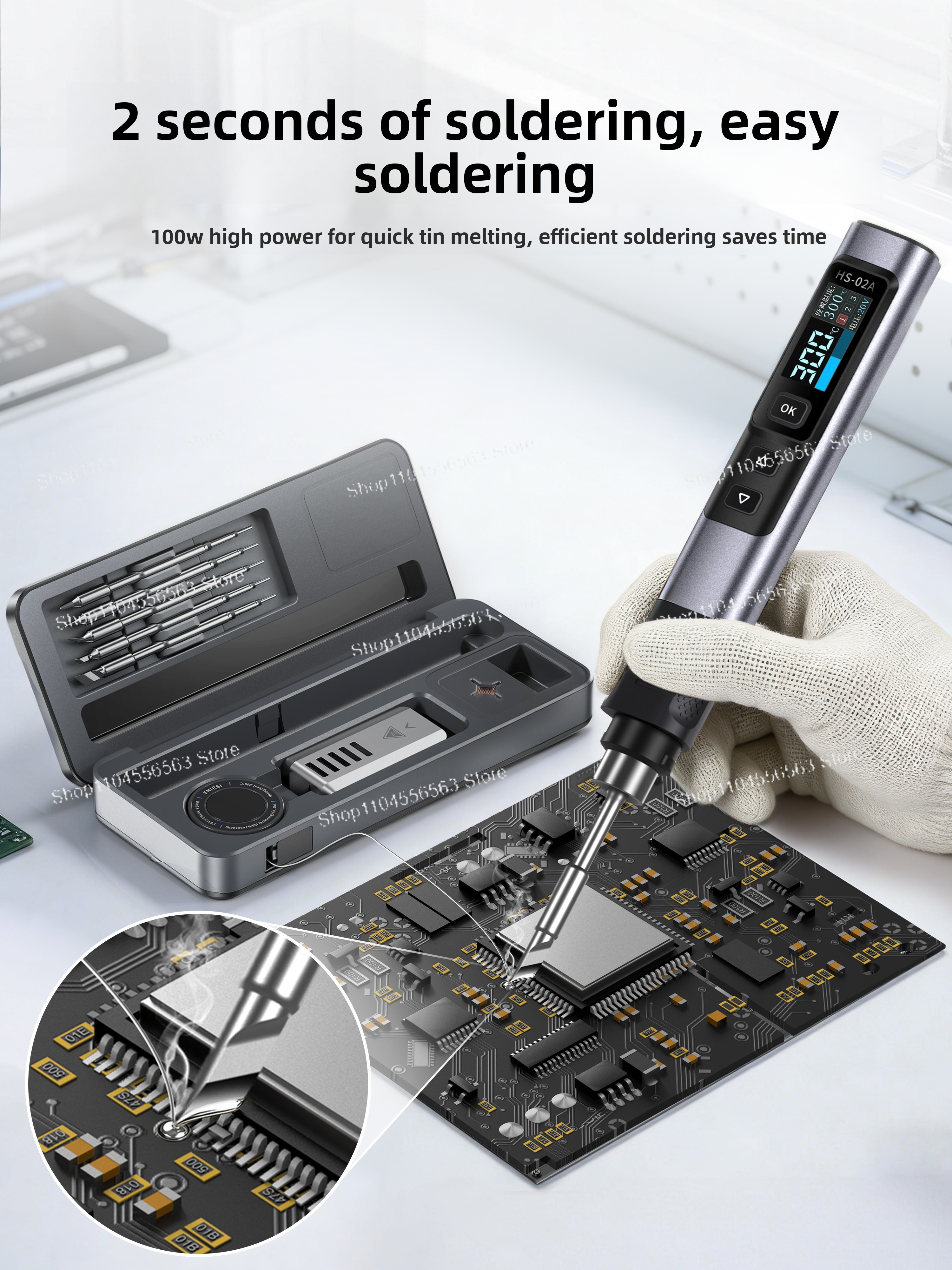 Smart Soldering Iron Kit HS02  - Diy Electronics Workstation ulasan dan harga