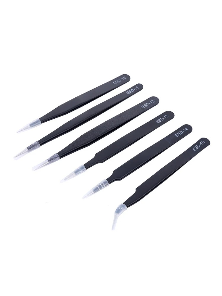 6pcs Precision Tweezers Set ES - Soldering Iron Kit ulasan dan harga