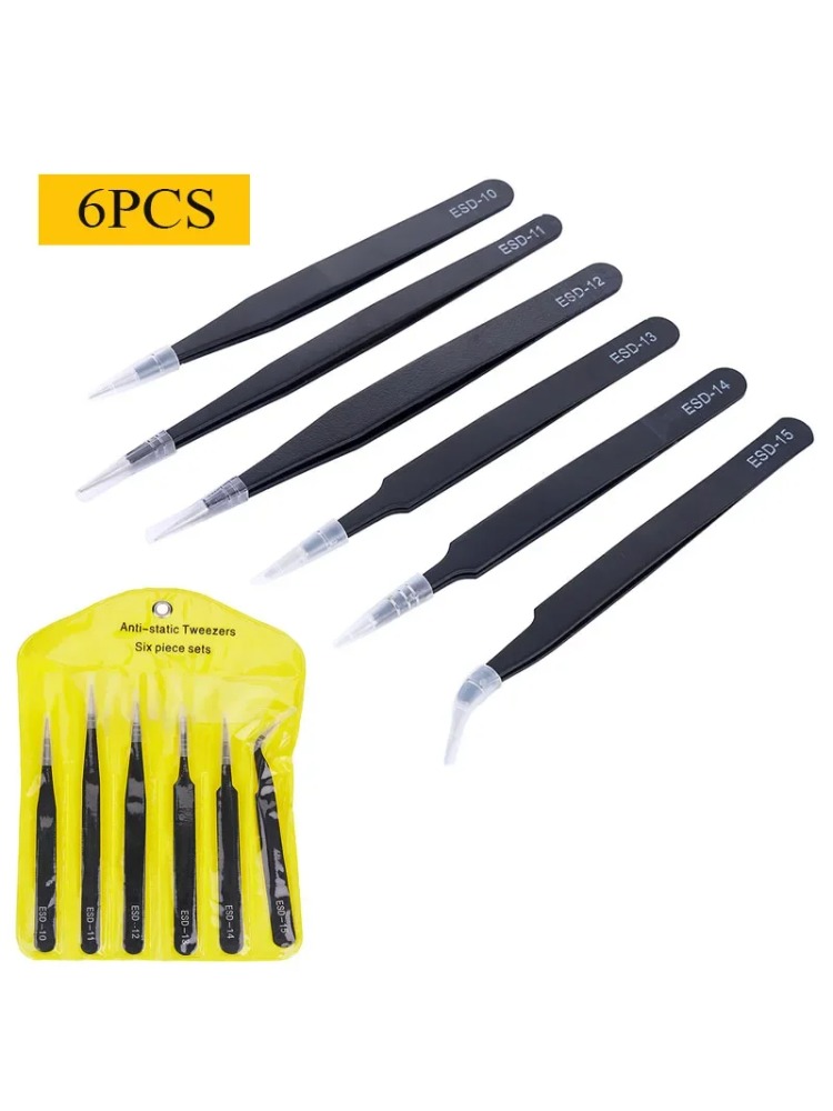 6pcs Precision Tweezers Set ES - Soldering Iron Kit ulasan dan harga