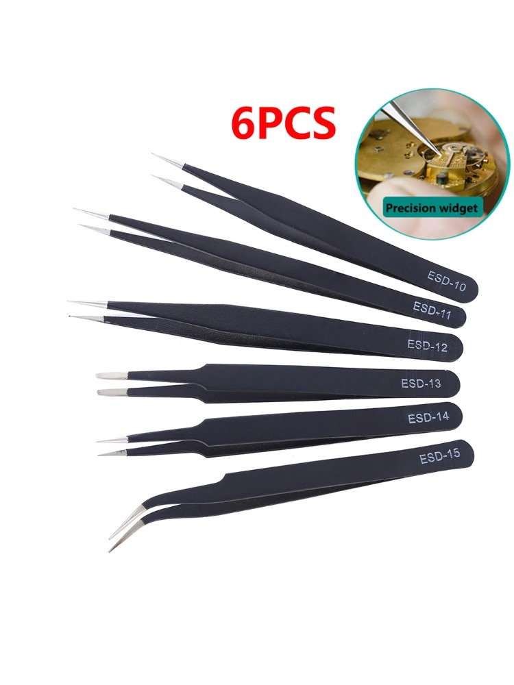 6pcs Precision Tweezers Set ES - Soldering Iron Kit ulasan dan harga