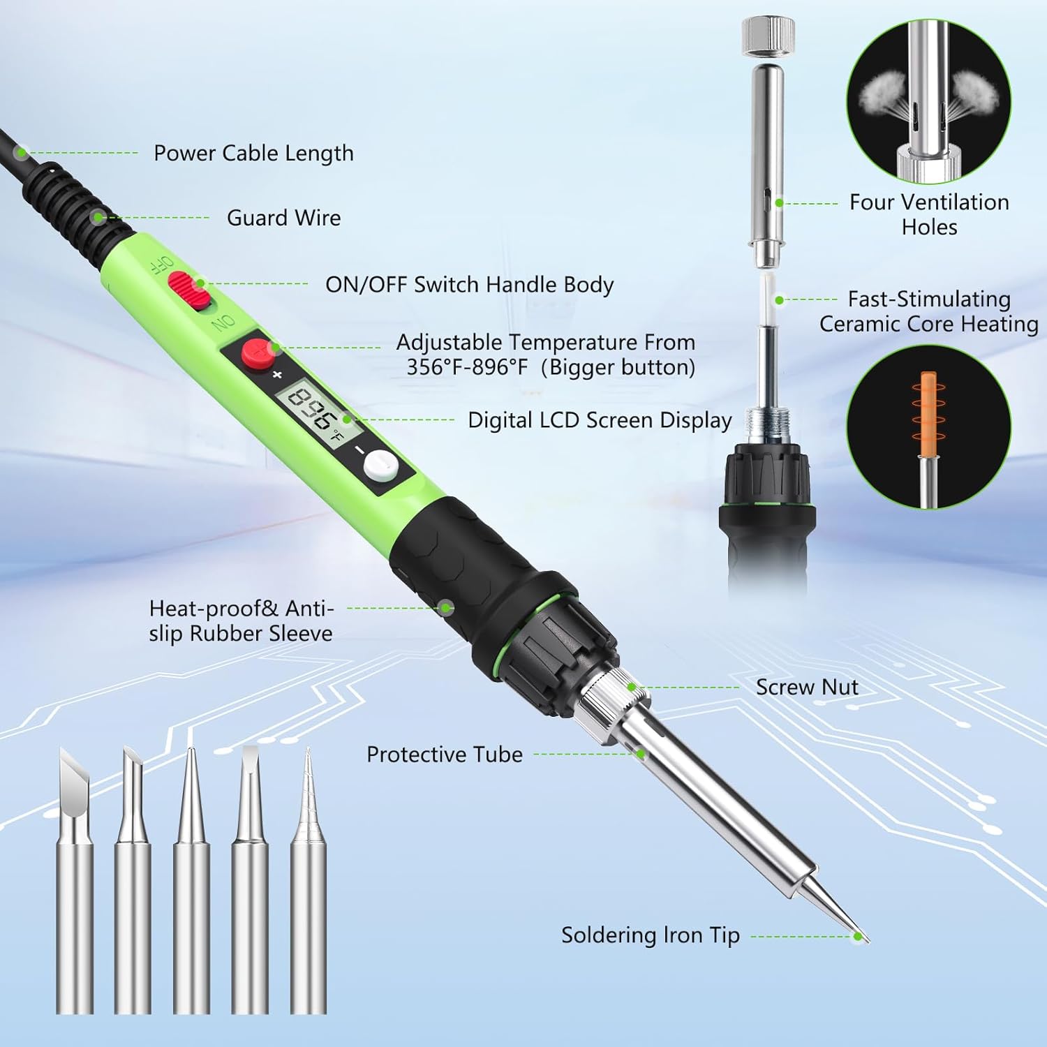 80W LCD Digital Soldering Iron - Soldering Iron Kit ulasan dan harga