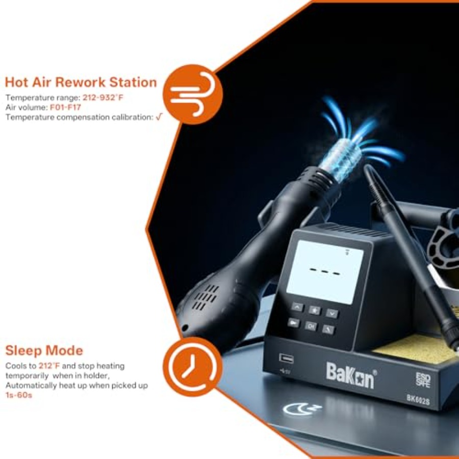 BK602S 2 in1 Soldering Iron Ho - Diy Electronics Workstation ulasan dan harga