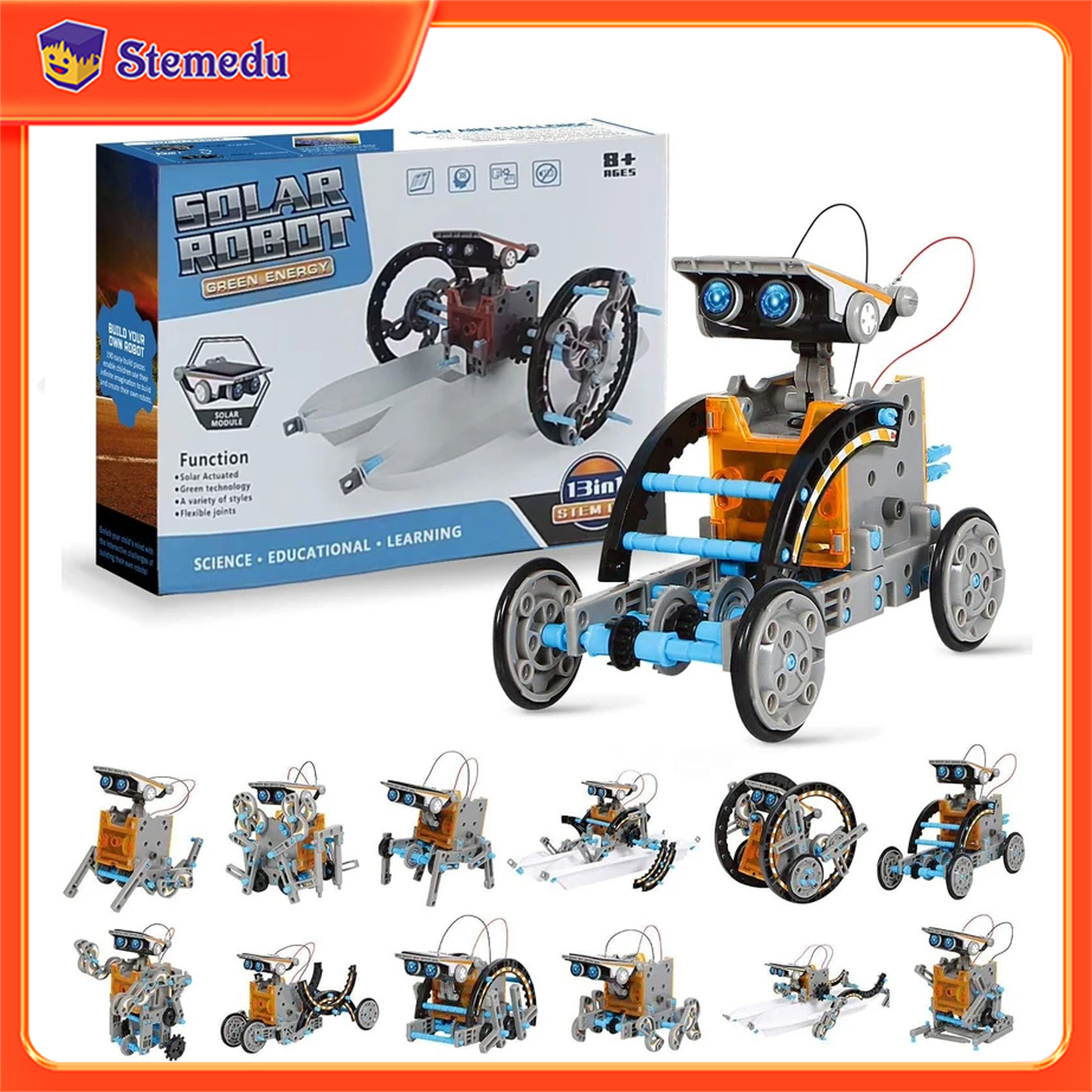 13 in 1 Solar Powered Robot Sc - Learn Diy Electronics ulasan dan harga